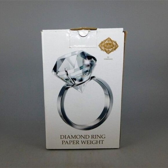 41/803 Shannon by Godinger  Diamond Ring Paper Weight Style No. 53542 4 x 3 box - Picture 1 of 9